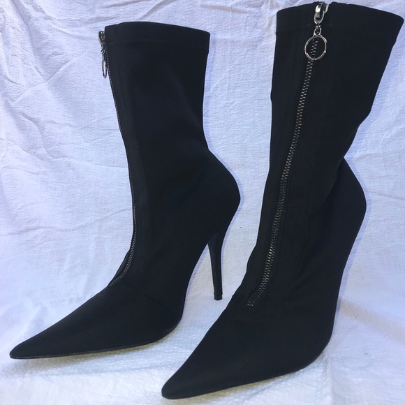sock boots 2 inch heel